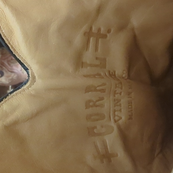 CORRAL C1167 antique tan distressed leather cowgirl western boots square toe 9.5 - Picture 16 of 16